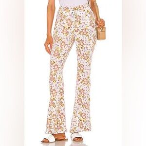FREE PEOPLE Can’t Take My Eyes‎ Off You Floral Flare Boho Pants Size Large